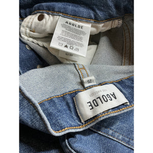 Agolde High-Rise Straight-Crop Blue Riley Denim Jeans Size 25