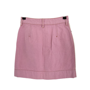 Ganni Organic Pink Two Tone Denim Mini Skirt Size 34/US 2