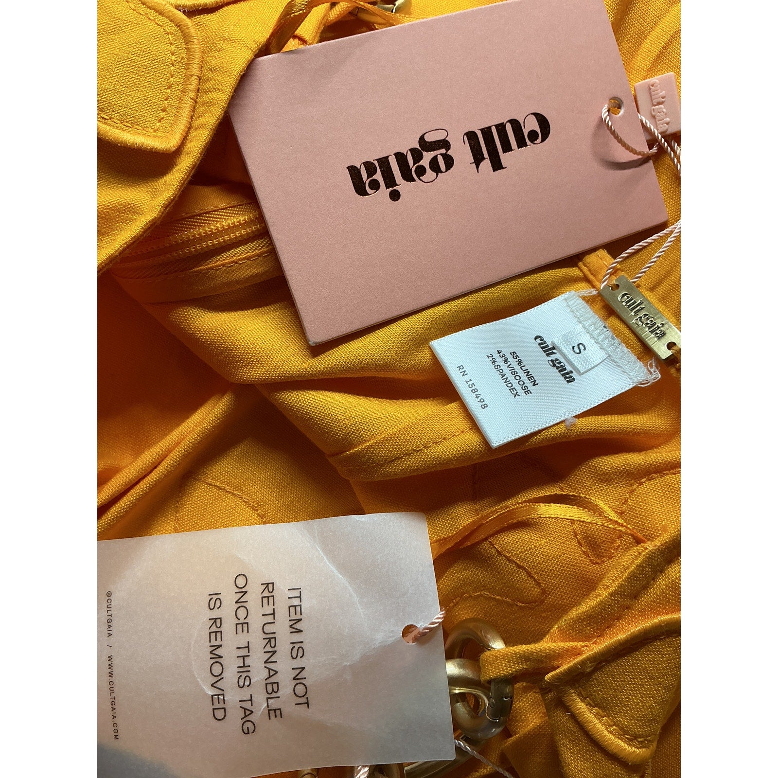 Cult Gaia 'Grier' Yellow Linen Pant Size S