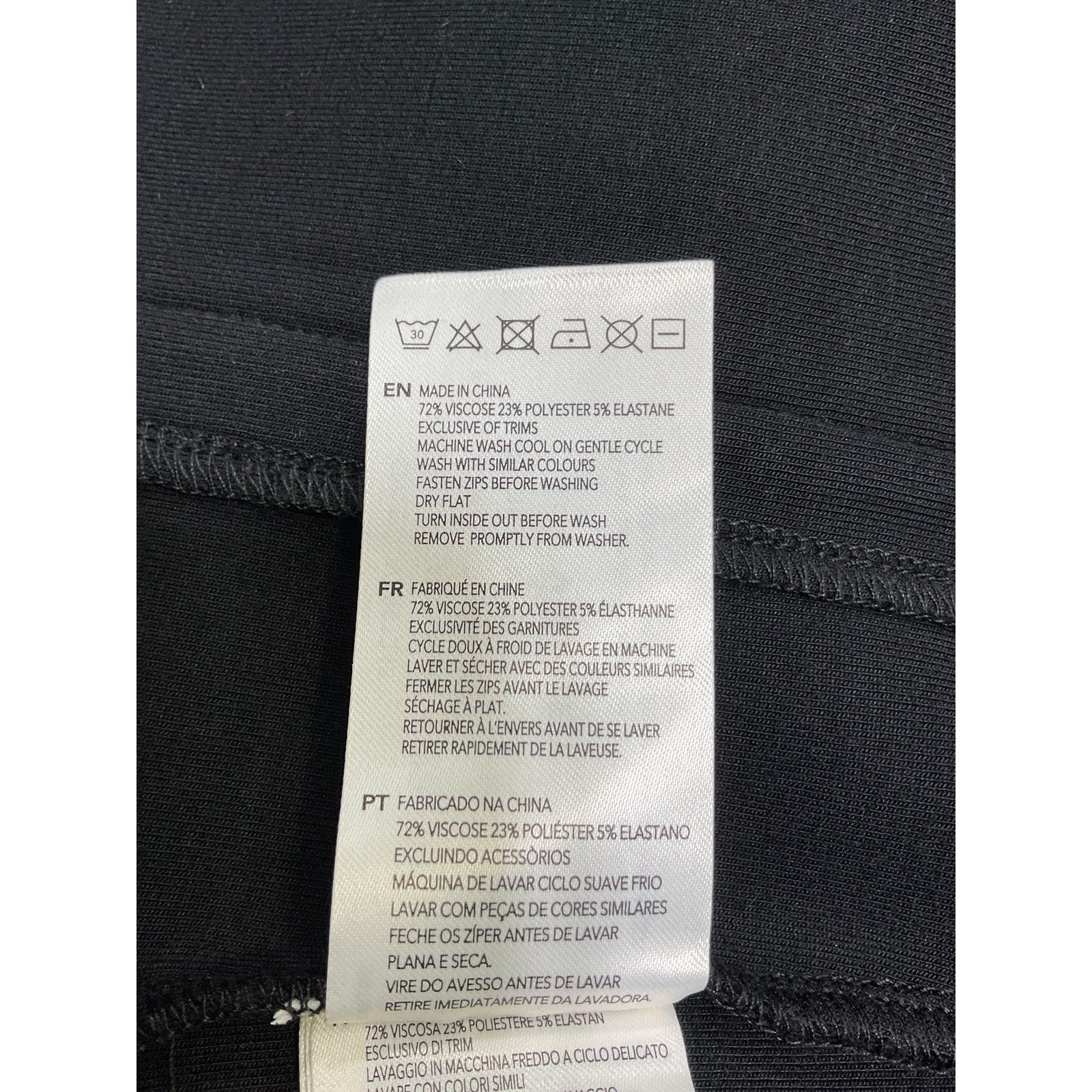 Varley 'Ashbury' Black Viscose Zip-Up Sweatshirt Size XS