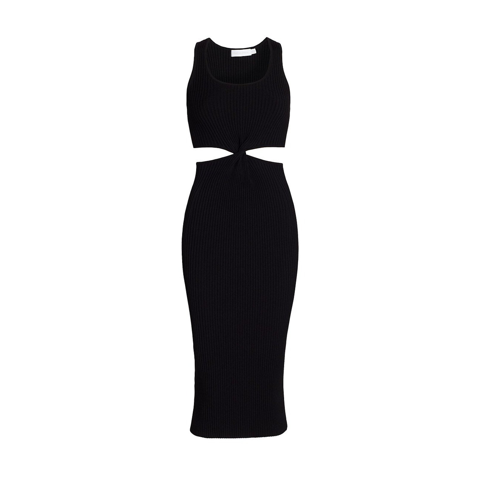 Simkhai 'Colleen' Black Viscose Waist Cut-Out Midi Dress Size M