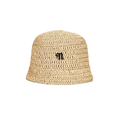 Nanushka 'Dunia' Beige Cellulose Rayon Hat Size XS / S