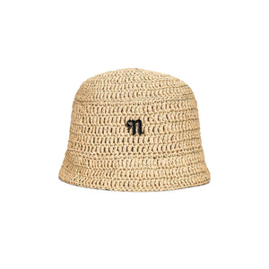 Nanushka 'Dunia' Beige Cellulose Rayon Hat Size XS / S