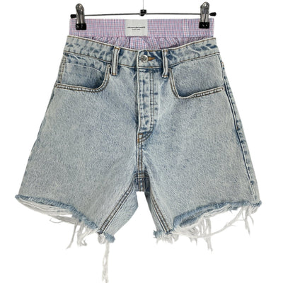 Alexander Wang Distressed Blue Boxer Layer Shorts Size 23