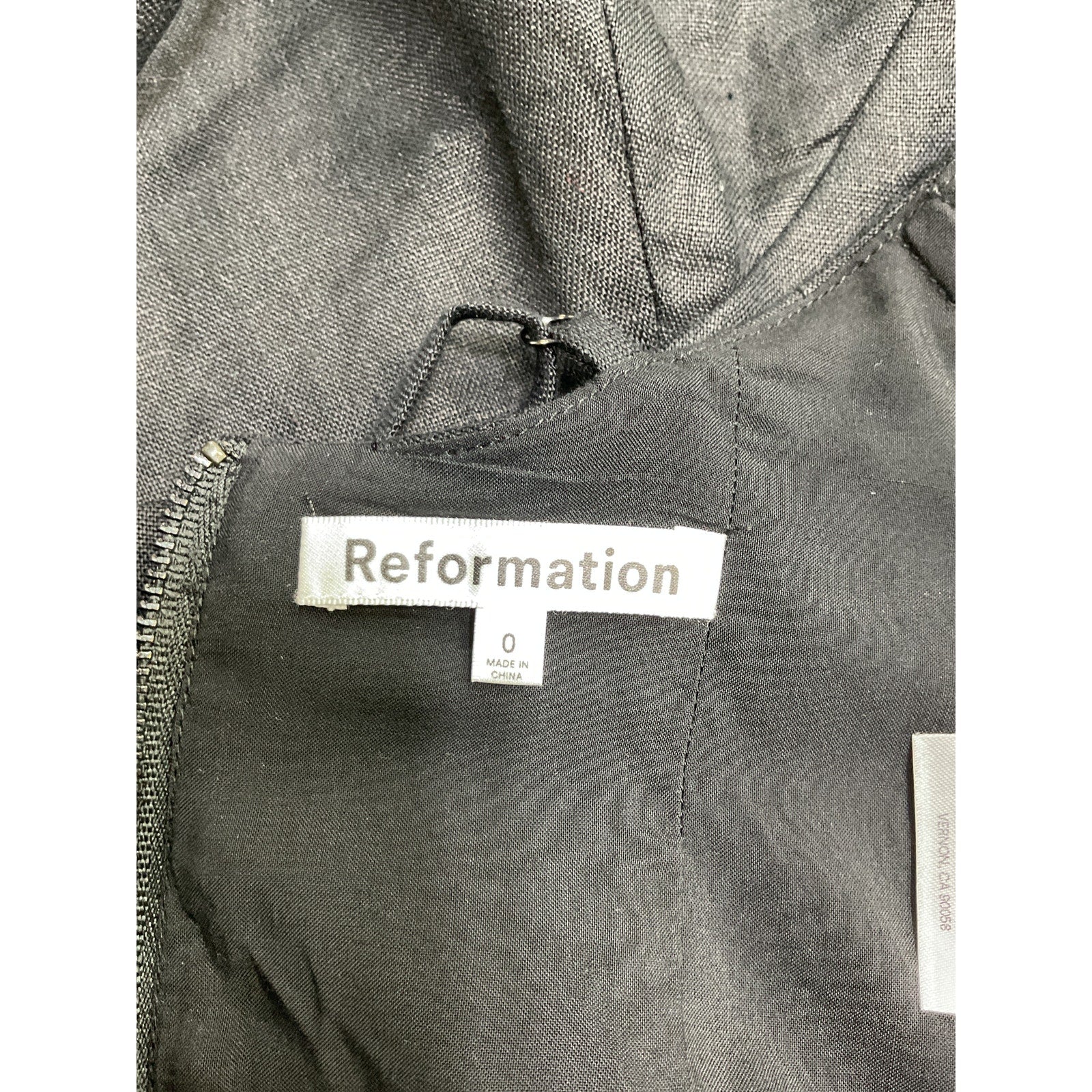 Reformation 'Evette' Black Linen Top Size 0