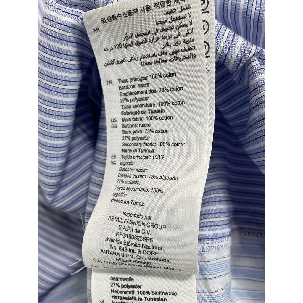 Sandro 'Oriane' Blue Striped Button Up Cotton Shirt Size XS