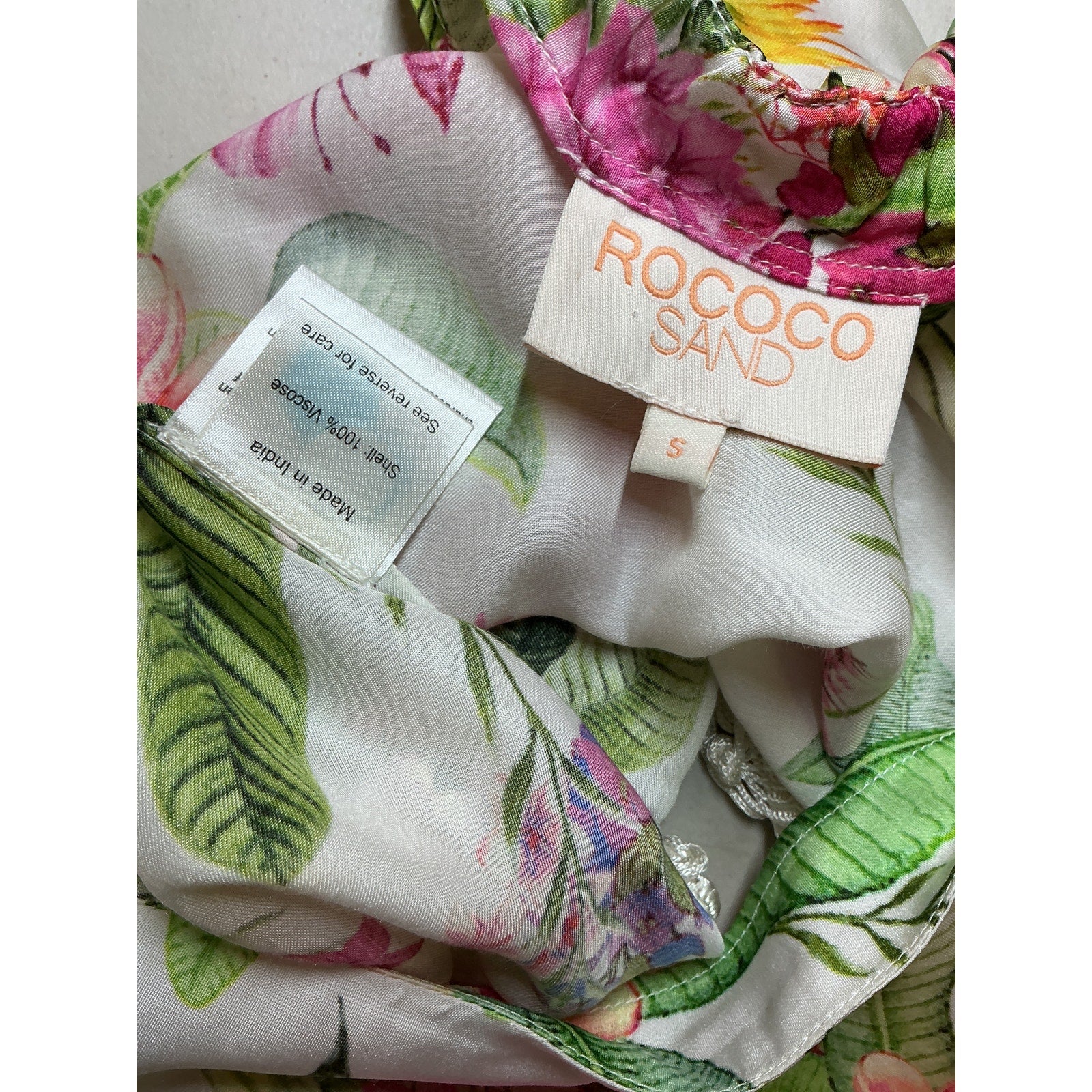 Rococo Sand 'Rue' White Viscose Pareo Skirt Size S