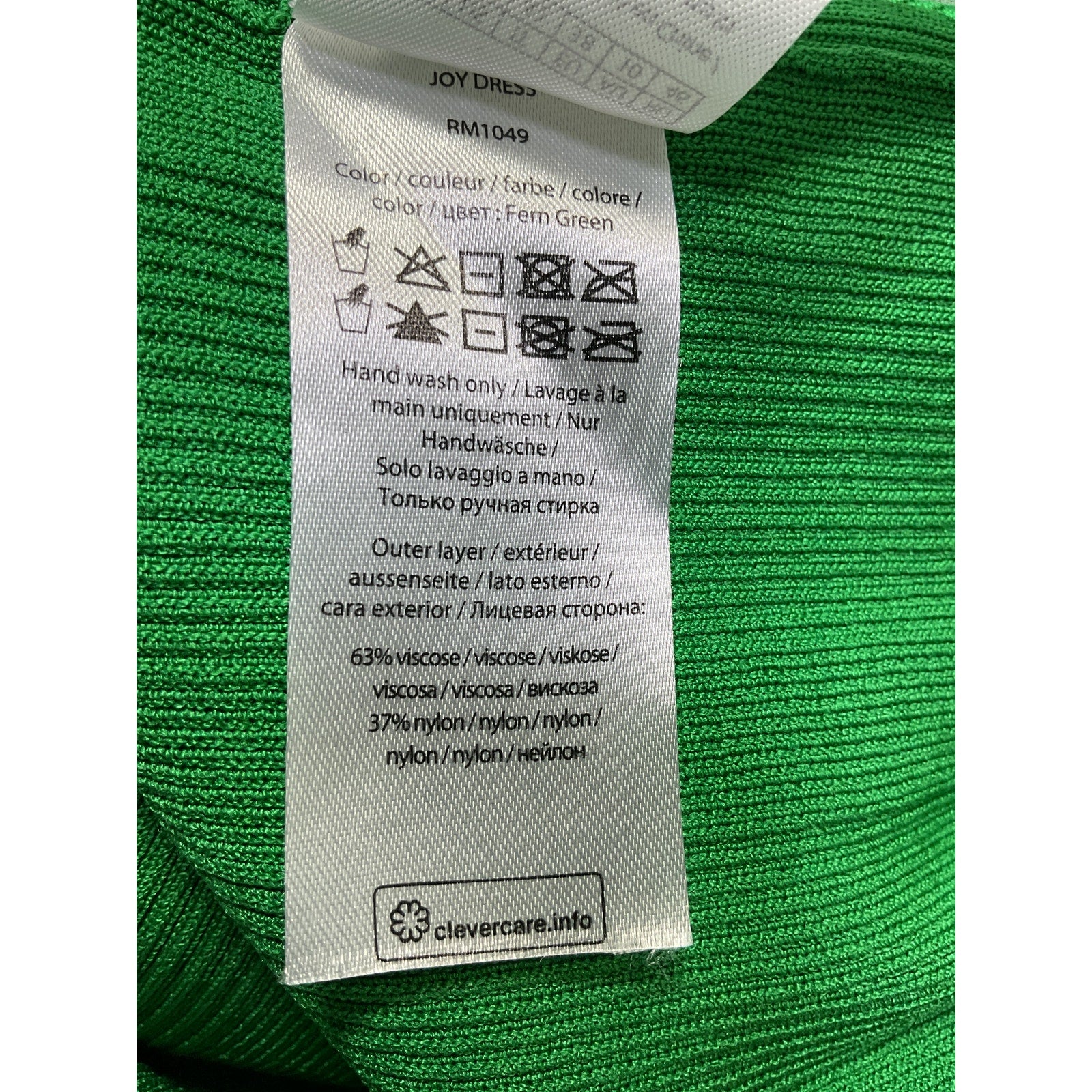 Remain 'Birger' Green Viscose Christensen Joy Fitted Knit Midi Dress Size 6