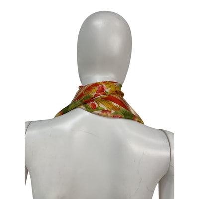 Zimmermann Floral-Print Orange Silk Twill Scarf Size OS