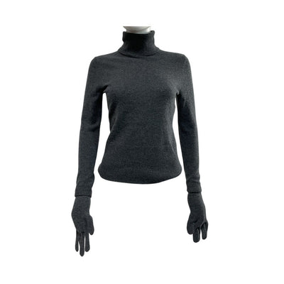 Simkhai Cozy Charcoal Melange Dita Gloved Turtleneck Sweater Size S