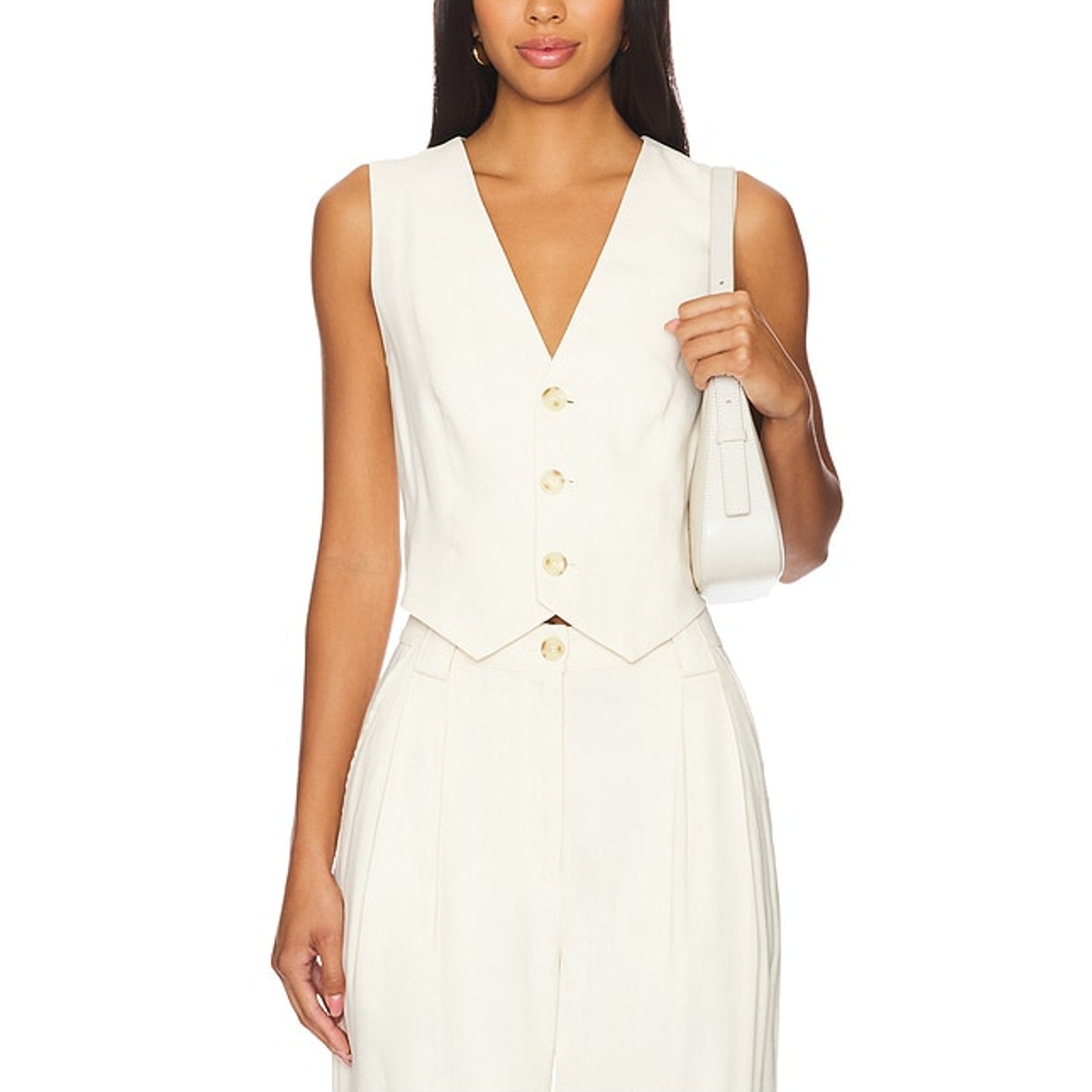 A.L.C. 'Maxwell' White Linen Vest Size 2 - NWT
