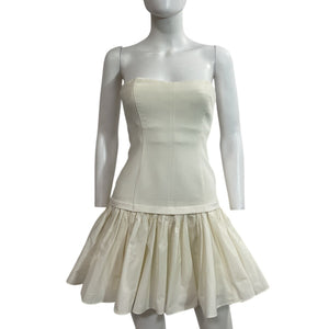 Cinq à Sept Strapless Ivory Amanda Minidress Size 2