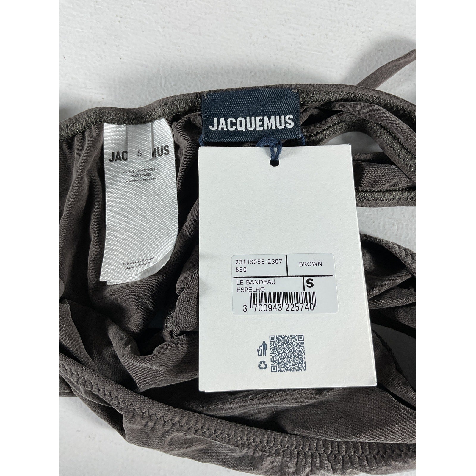 Jacquemus Le Bandeau Brown Cupro Espelho Top Size S - NWT