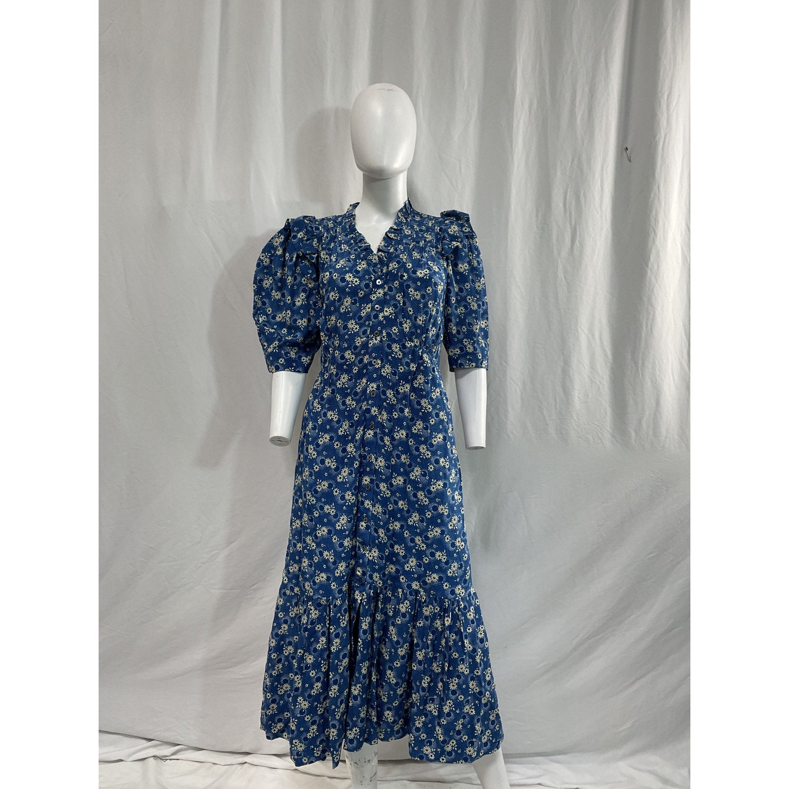 Sea New York 'Josefine' Blue V Neck Midi Dress Size XS