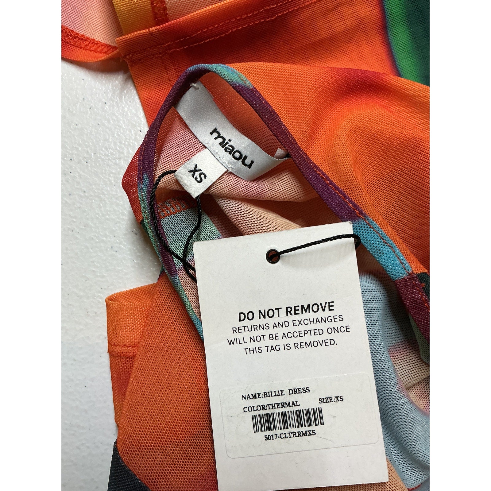 Miaou 'Billie' Orange Polyester Dress Size XS - NWT