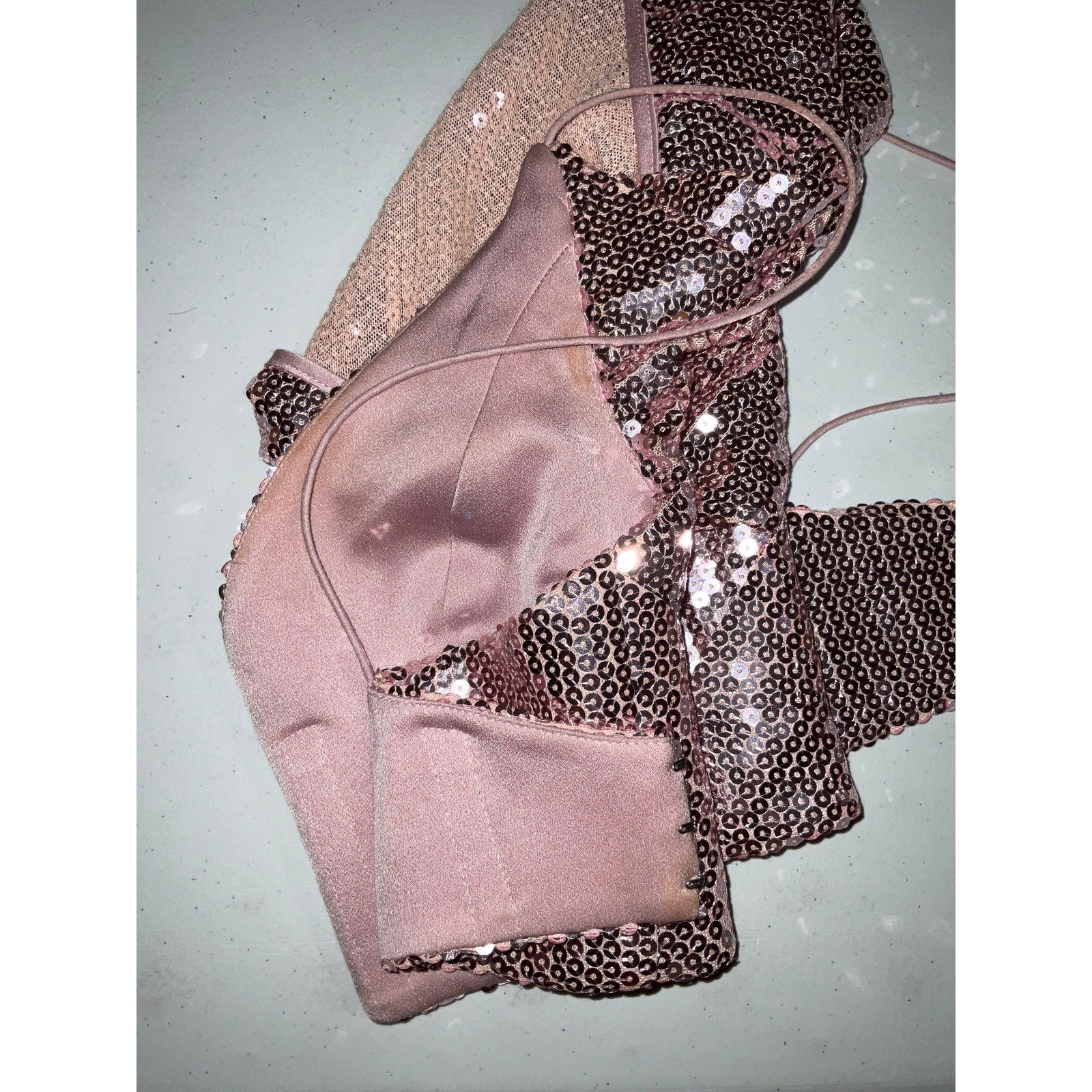 Alex Perry Bikini Pink Viscose Cowl Sequin Drape Top Size 4