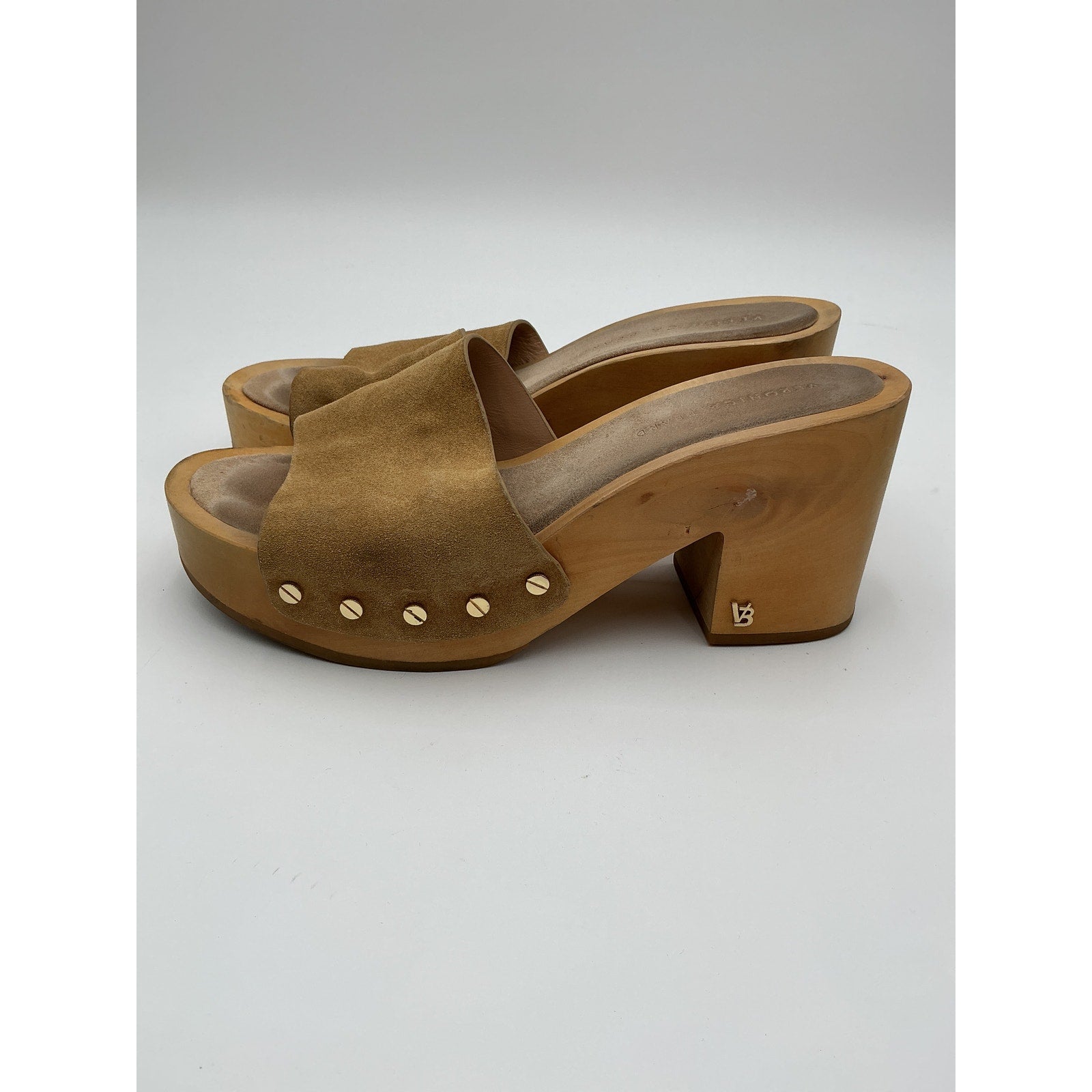 Veronica Beard 'Hannalee' Beige Suede Clog Size 7.5