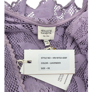 Hemant And Nandita Lace Lavender Nysa Dress Size XS NWT