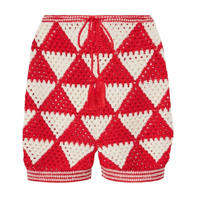 Anna Kosturova Crochet Red Malia Shorts Size S