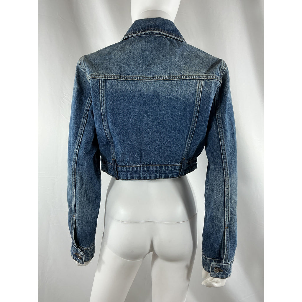 Grlfrnd 'Avery' Blue Cotton Two Tone Utility Jacket Size XS - NWT