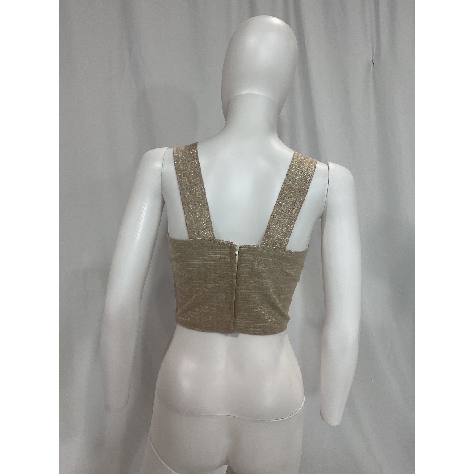 Just Bee Queen 'Chelsea' Tan Linen Top Size S