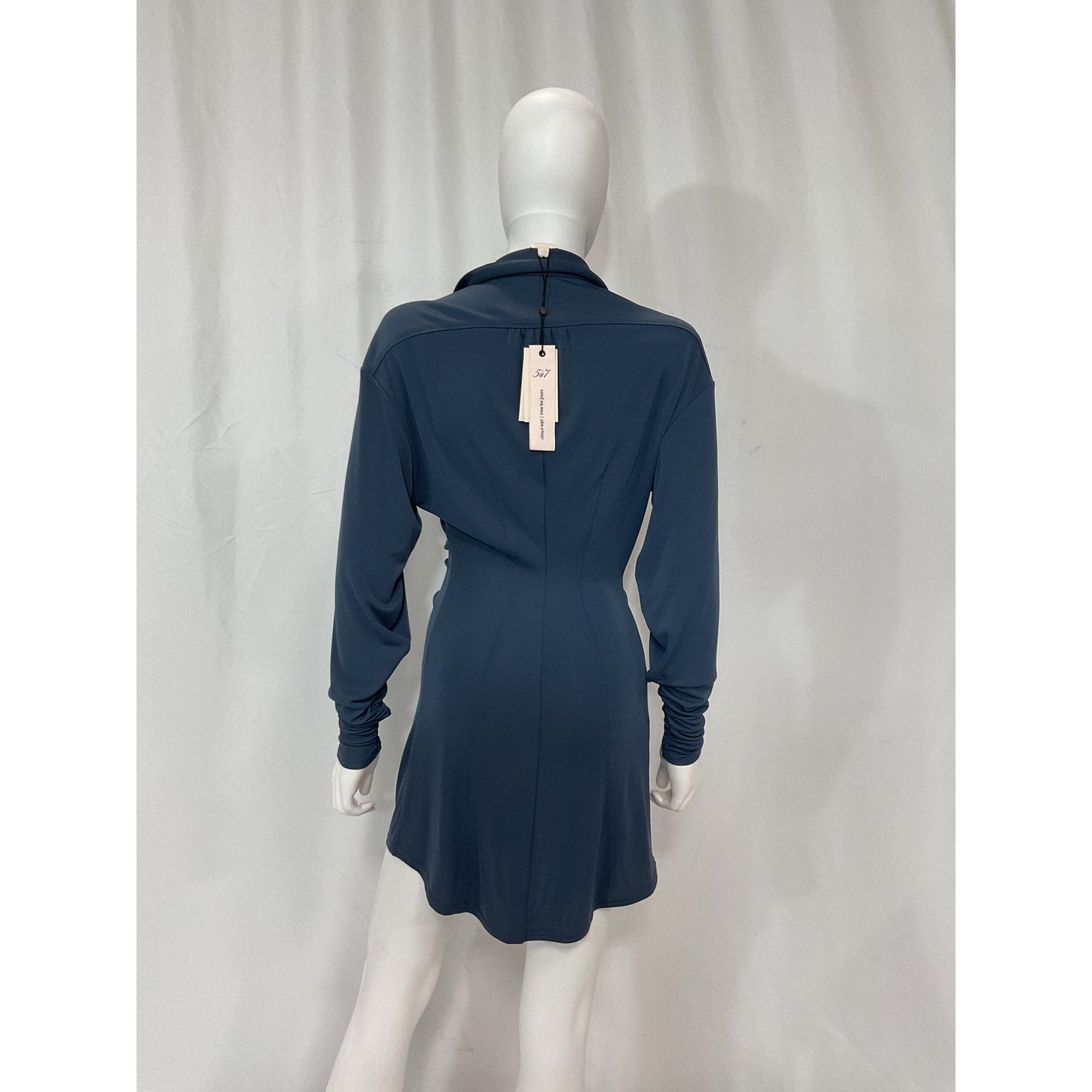 Cinq A Sept 'Arden' Black Matte Jersey Long Sleeve Button Shirtdress Size XXS - NWT