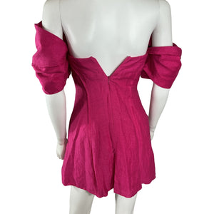 Cult Gaia Textured Hot Pink Asal Dress Size 0