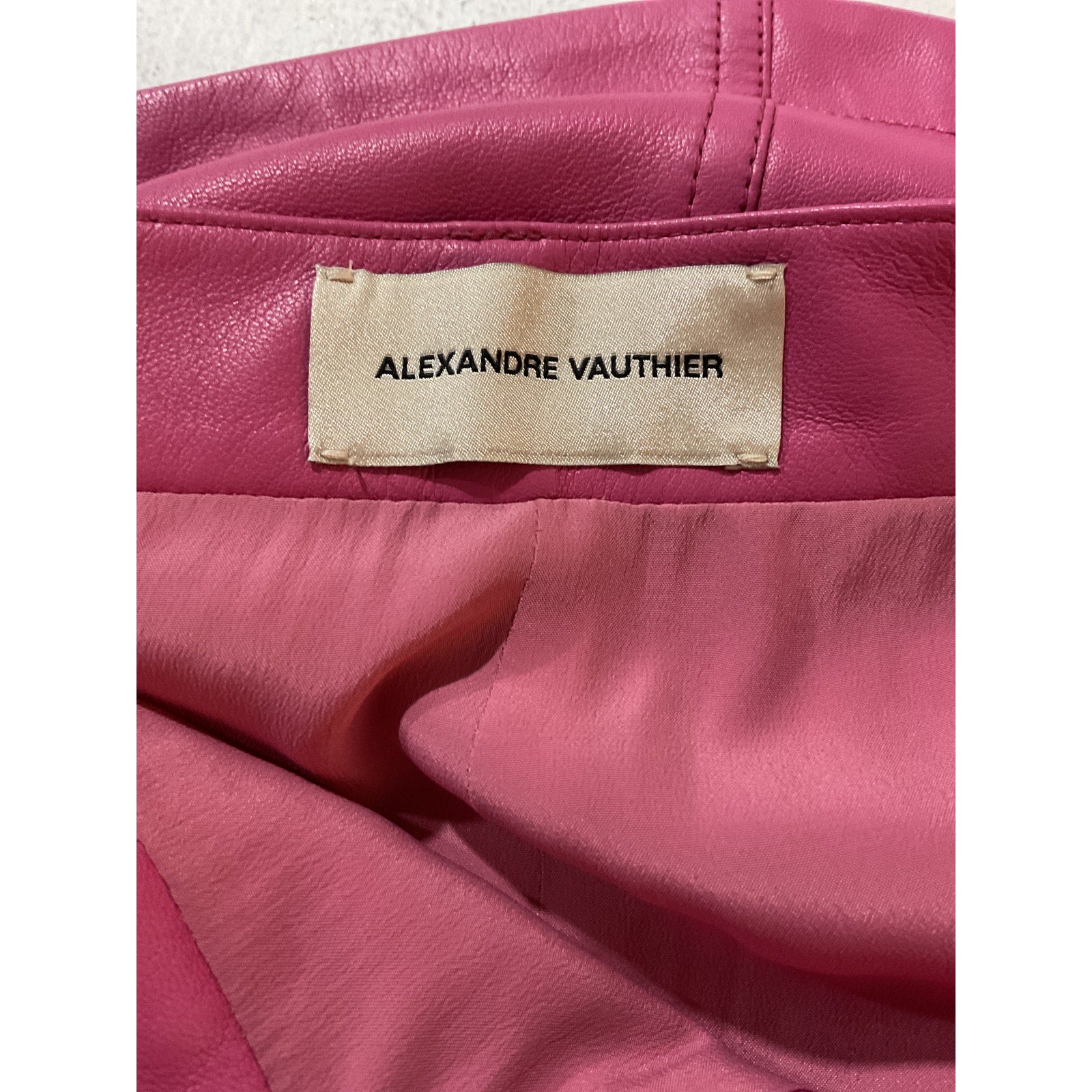 Alexandre Vauthier Pink Leather Skirt Size 36