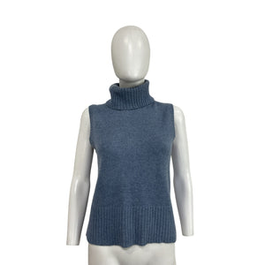 Veronica Beard 'Mazzy' Blue Cashmere Turtleneck Size S