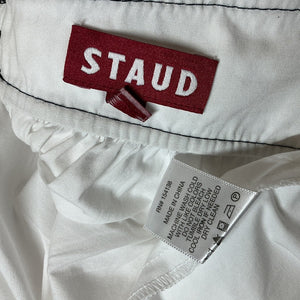 Staud Contrast Trimmed White Black Luna Top Size 00