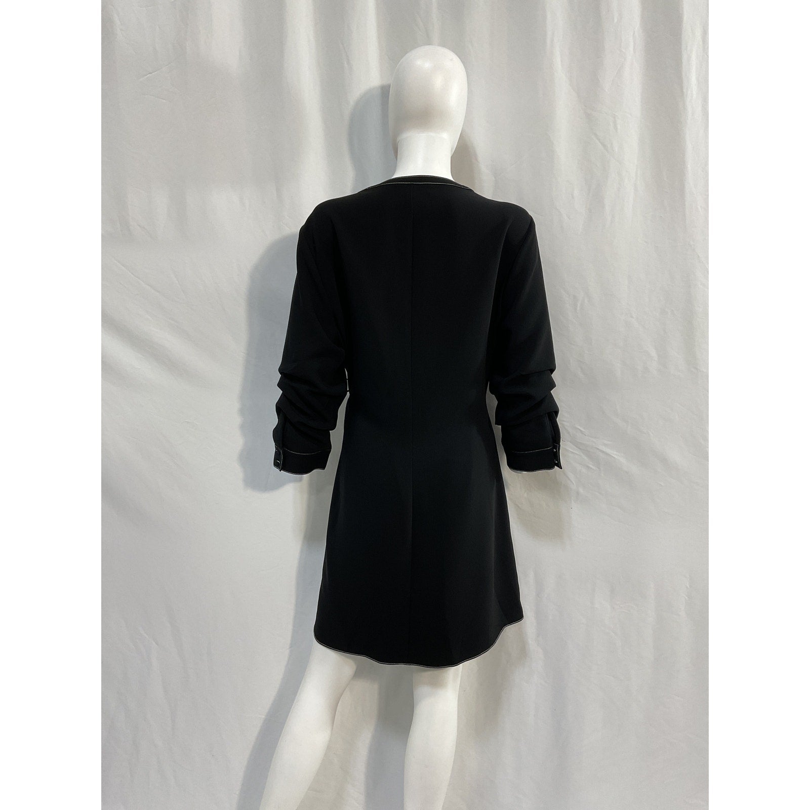 Cinq A Sept 'Chelsea' Black Triacetate Wrap Mini Dress Size 14