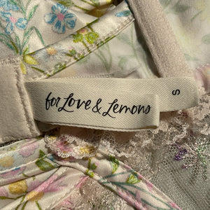 For Love & Lemons Embroidered Cream Glitter Garden Bustier Top Size S