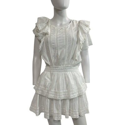 Loveshackfancy Ruffled Ivory Natasha Dress Size M