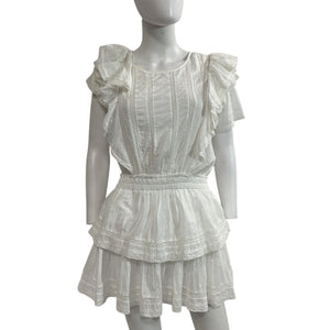 Loveshackfancy Ruffled Ivory Natasha Dress Size M