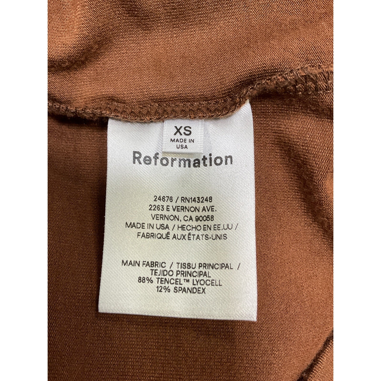 Reformation 'Lainey' Brown Dress Size XS