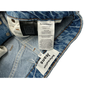 Reformation High Rise Straight Blue Cynthia Denim Jeans Size 25