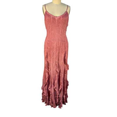 Rococo Sand Ruffled Pink Gaia Dress Size L