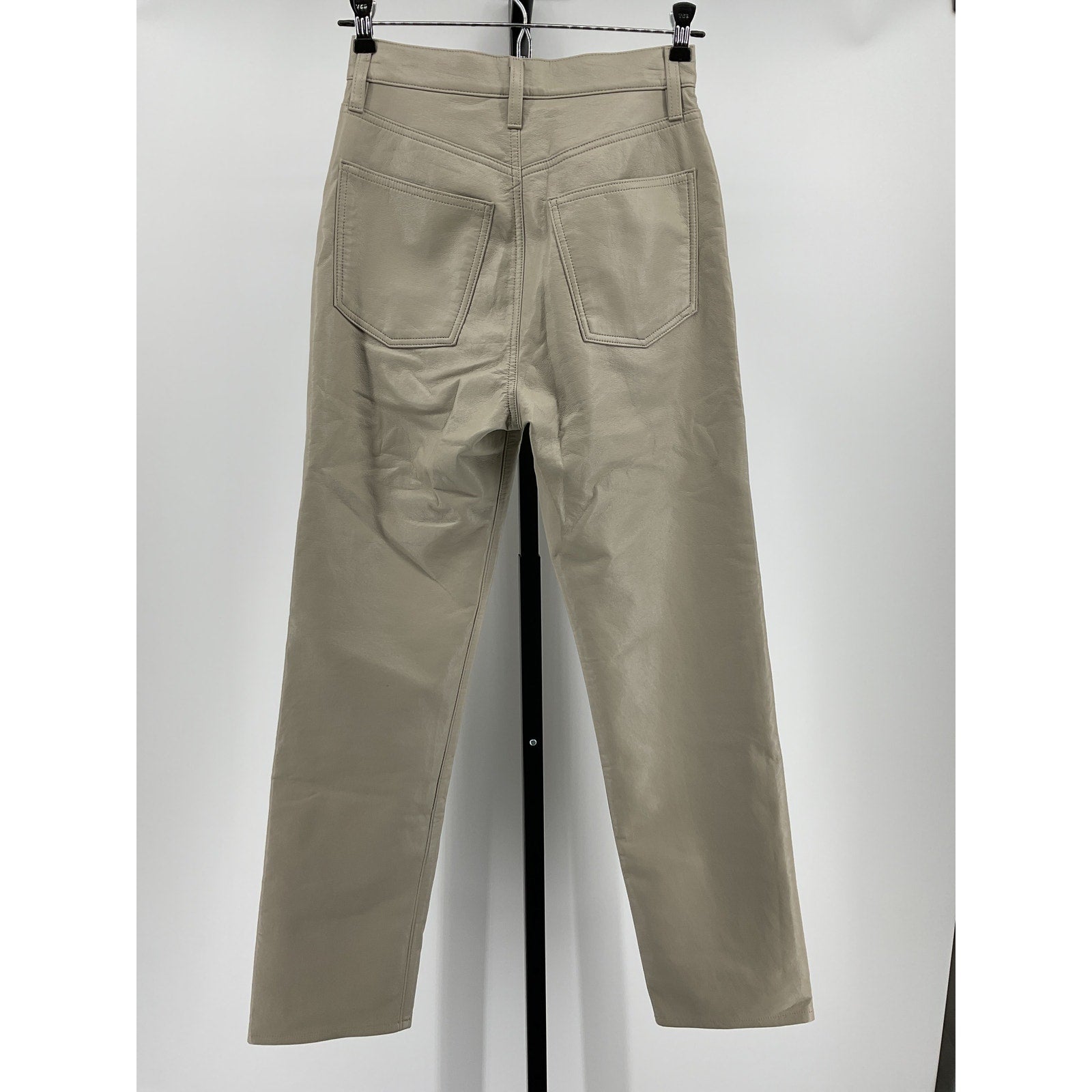 Agolde Recycled 90'S Beige Leather Pinch Waist Jean Size 25