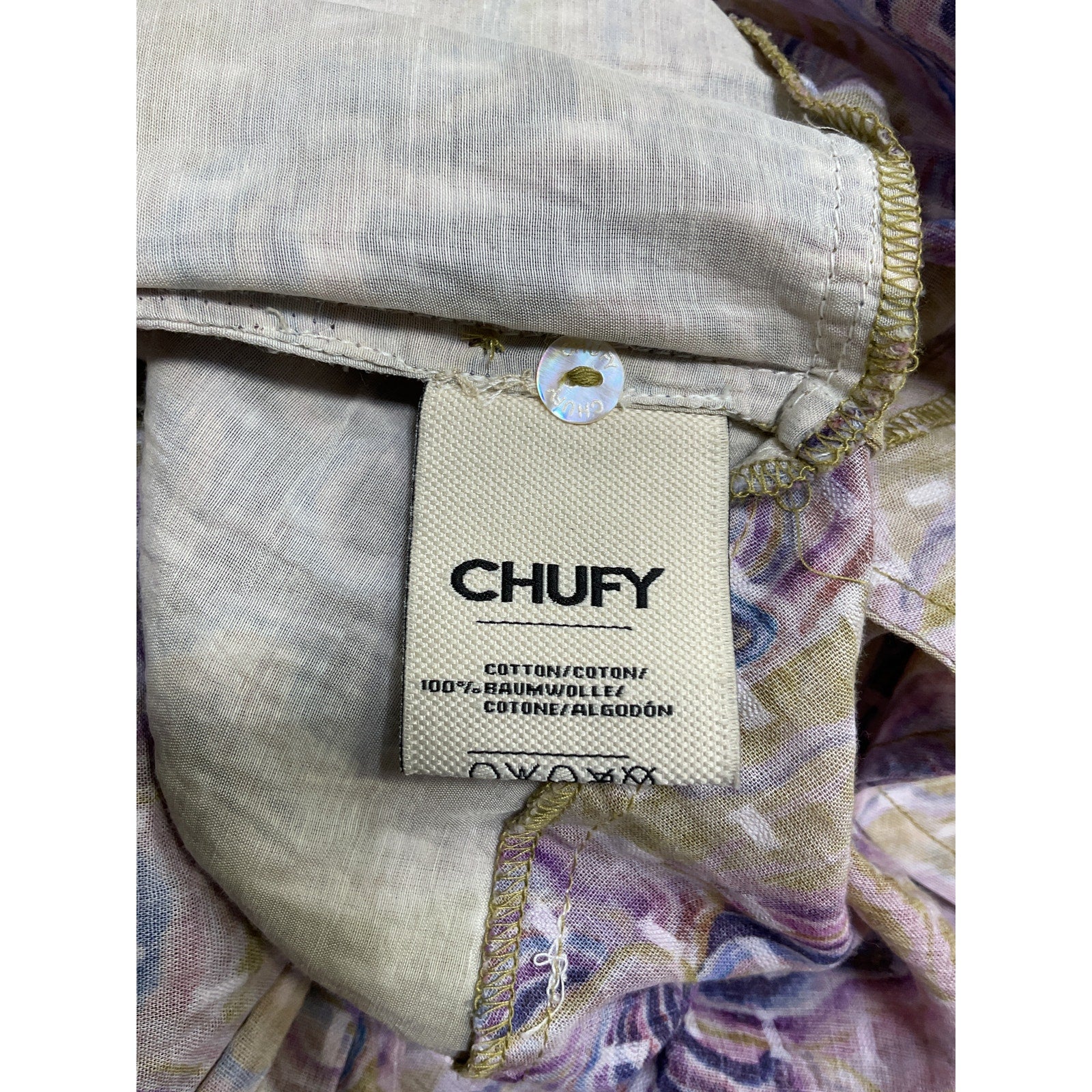 Chufy 'Bes' Purple Cotton Mini Dress Size M