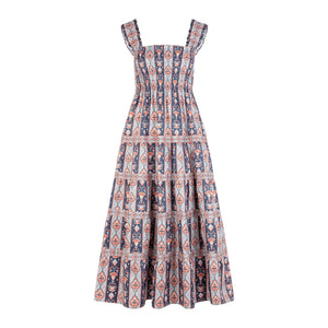 Hill House Home Smocked Multicolor Kimmy Maxi Dress Size S