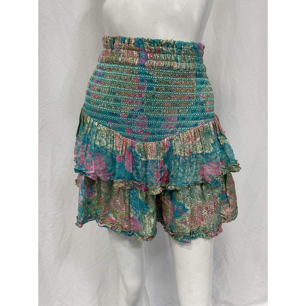 Hemant And Nandita 'Xari' Blue Viscose Mini Skirt Size XS - NWT