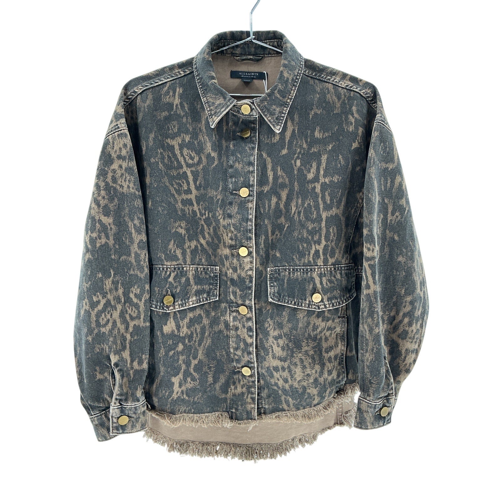 Allsaints 'Hettie' Brown Cotton Denim Shacket Size 0