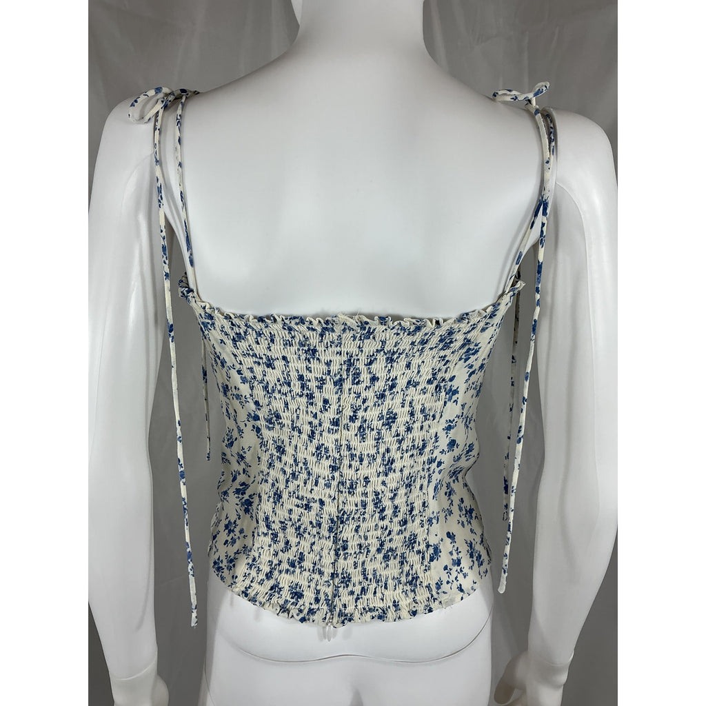 Reformation 'Novena' Blue Crepe Top Size 10