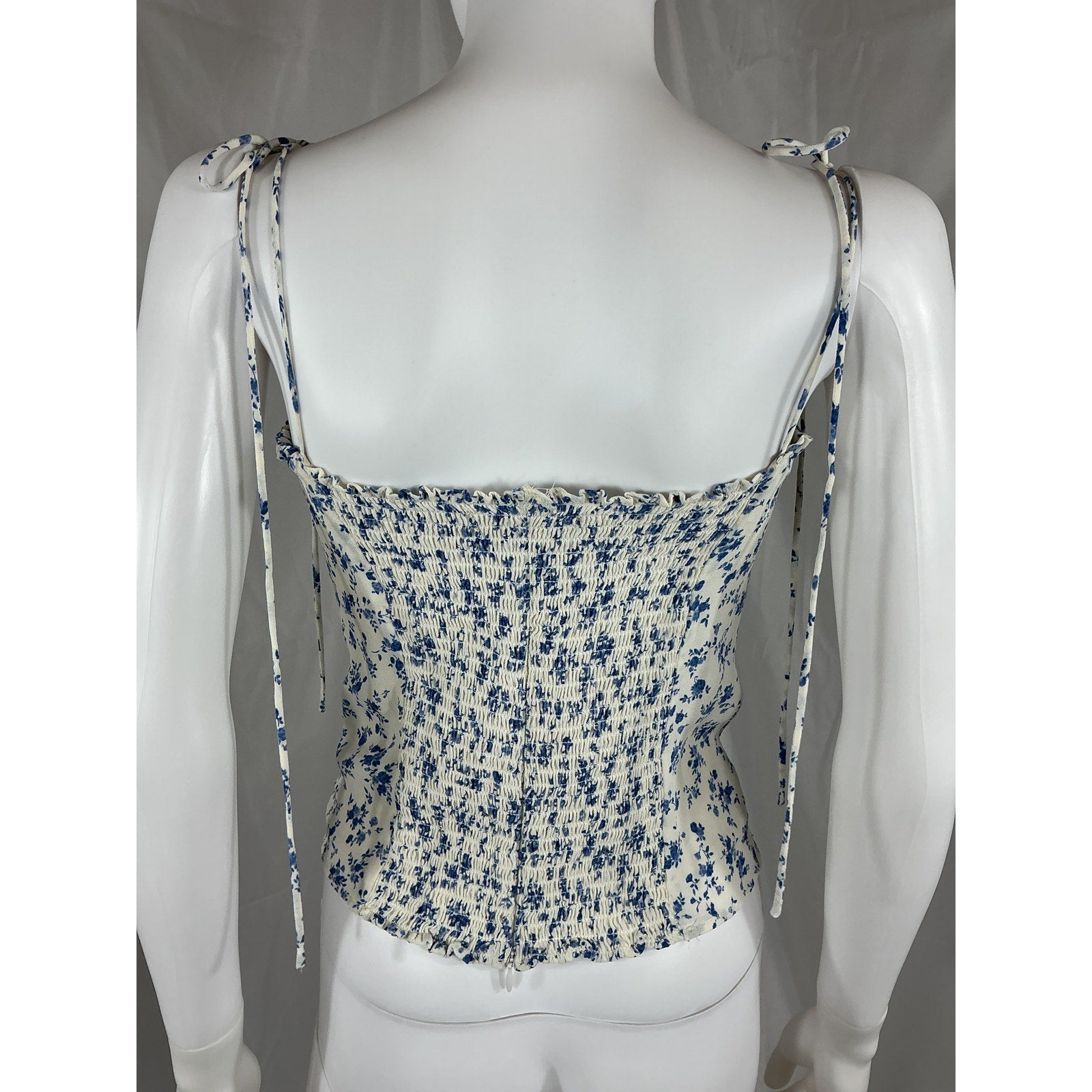 Reformation 'Novena' Blue Crepe Top Size 10