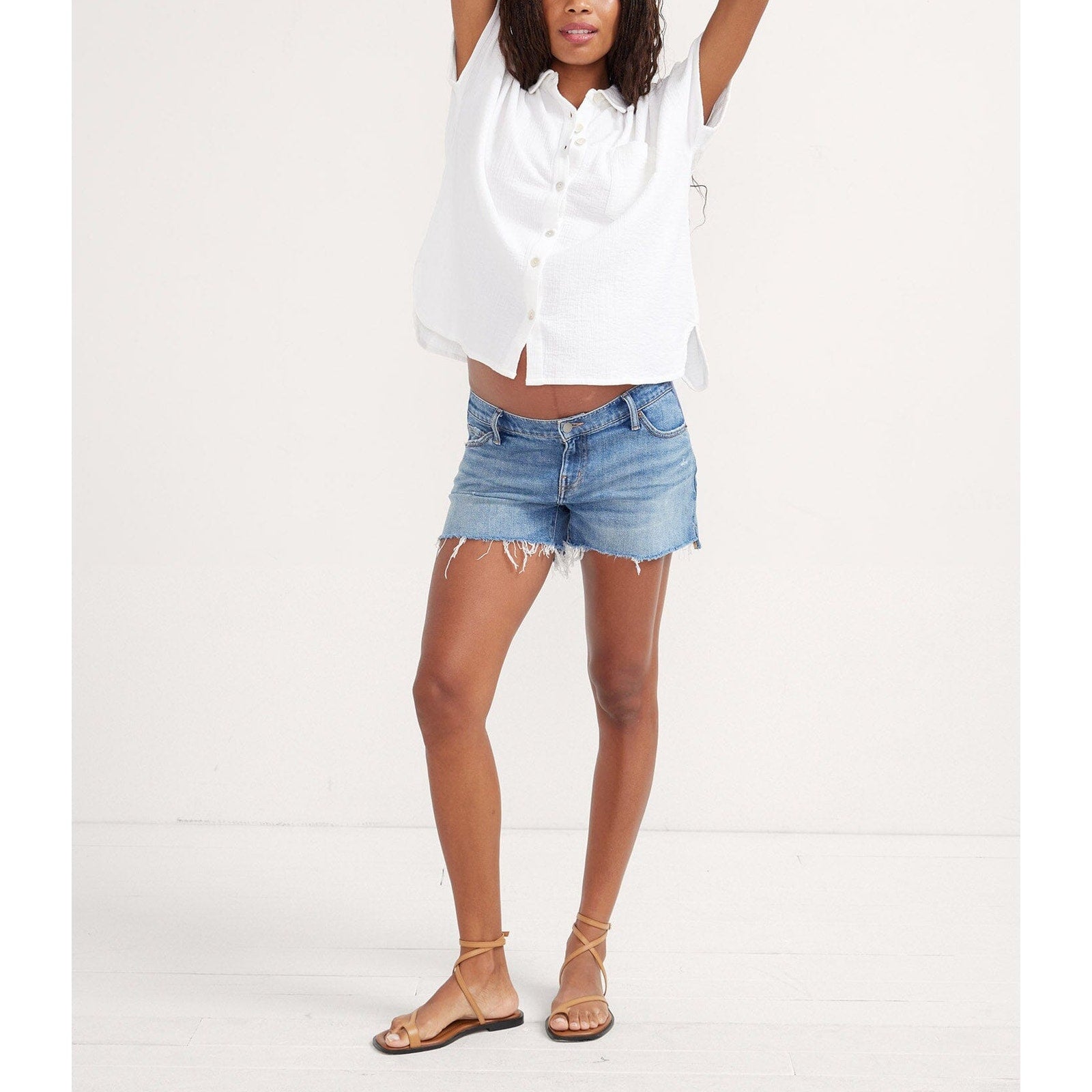 Hatch 'The Aubrey' White Short Sleeve Shirt Size 4