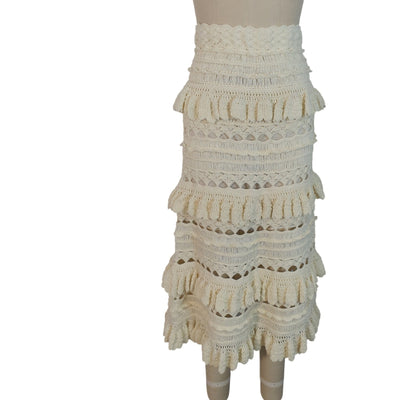 Zimmermann Crochet Ivory Waverly Skirt Size 0 / XS
