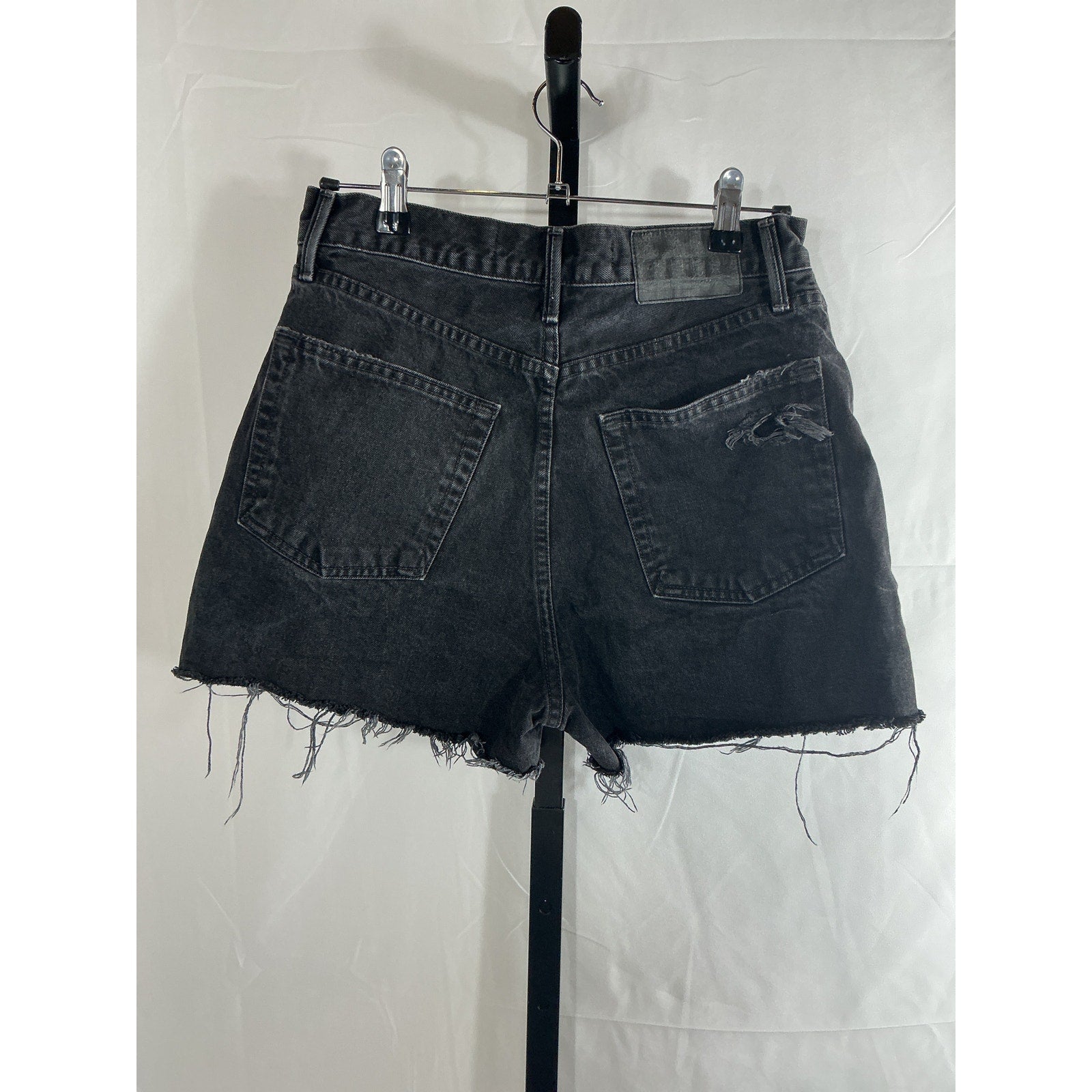 Grlfrnd 'Jules' Black Cotton Super High Rise Vintage Short Size 27