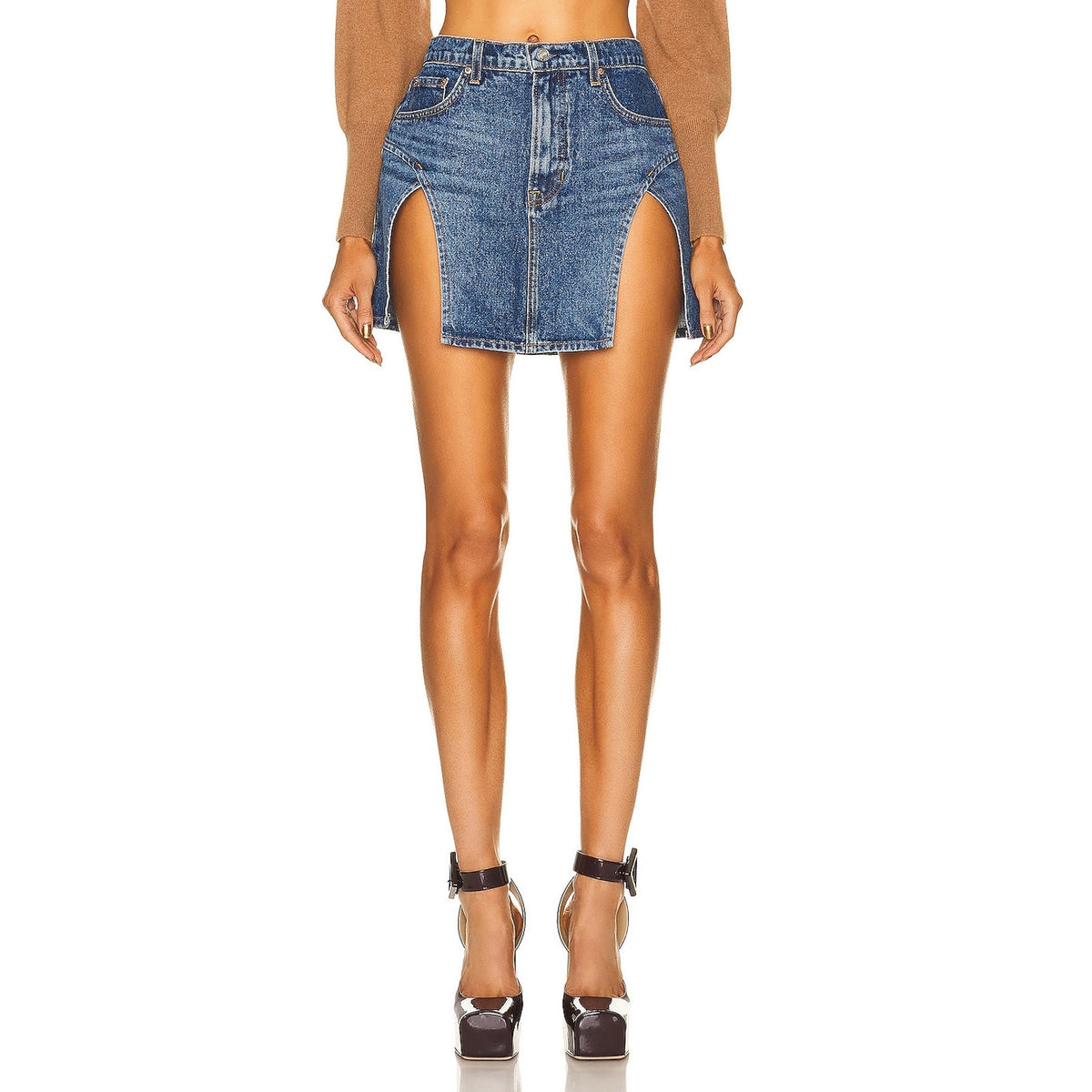 Grlfrnd Classic North Beach Jasmine Mini Skirt Size 24 NWT