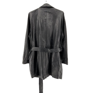 Fear Of God Classic Black Belted Leather Coat Size M