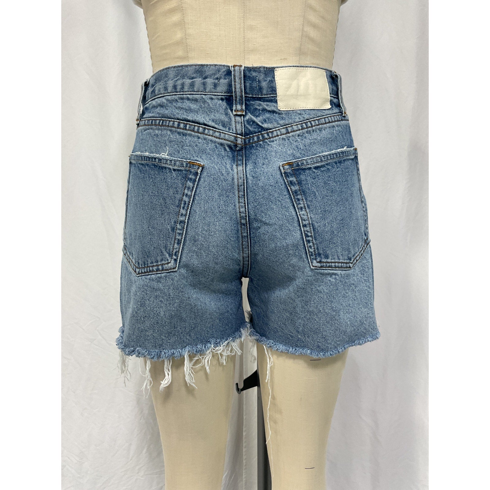 Grlfrnd 'Jules' Blue Cotton Super High Rise Vintage Short Size 26